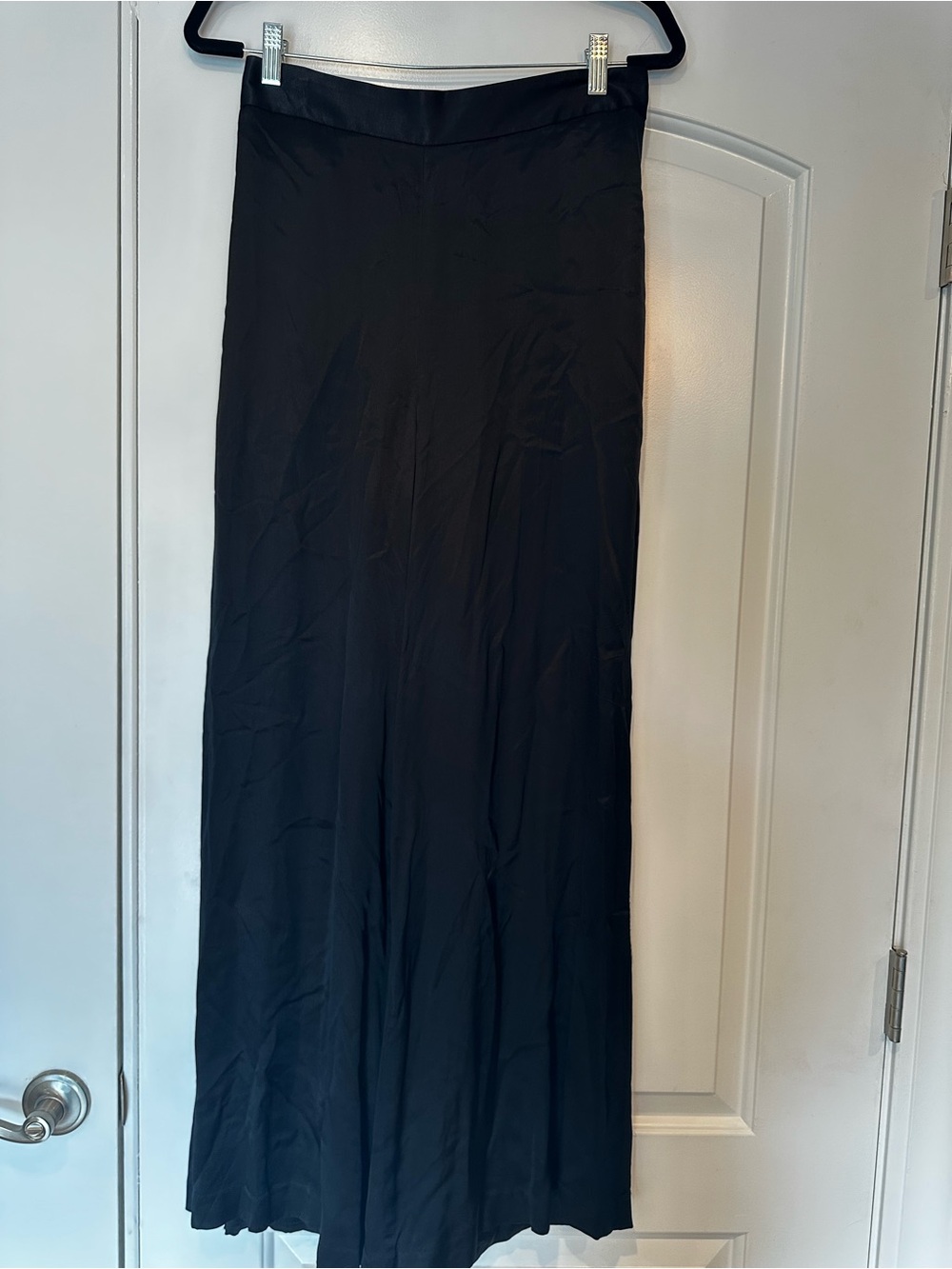 Express Women's Black High waisted Open Side Slit Silky Pants